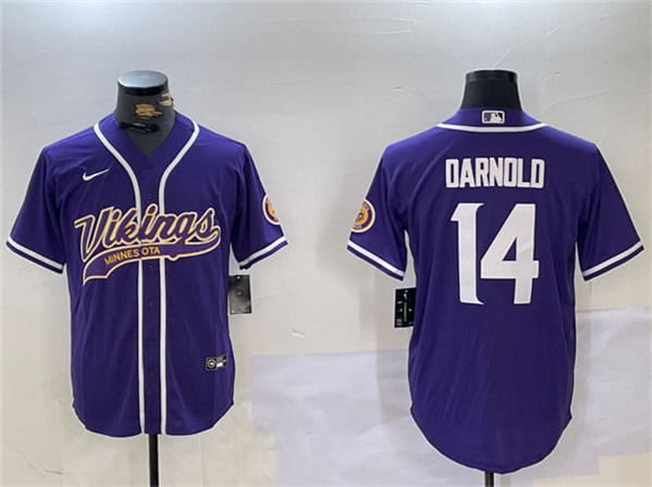 Minnesota Vikings #14 Sam Darnold Purple Cool Base Stitched Jersey
