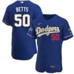 Los Angeles Dodgers #50 Mookie Betts Royal Blue Championship Flex Base Sttiched Jersey