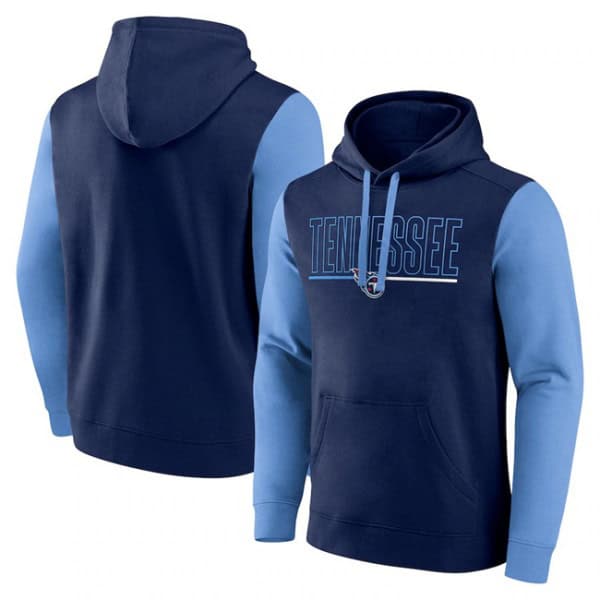 Tennessee Titans Navy Blue Outline Pullover Hoodie