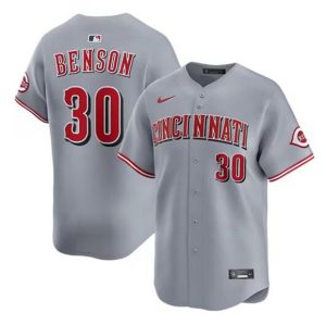 Cincinnati Reds #30 Will Benson Gray Road Limited Stitched Jersey