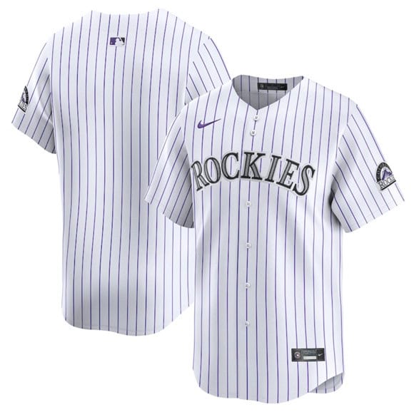Colorado Rockies Blank White Home Limited Stitched Jersey