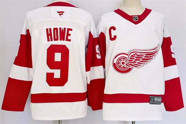Detroit Red Wings #9 Gordie Howe White 2024-25 Stitched Jersey