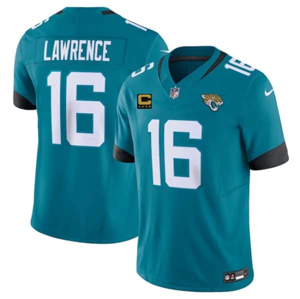 Jacksonville Jaguars #16 Trevor Lawrence Teal 2025 F.U.S.E. With 4-Star C Patch Vapor Untouchable Limited Stitched Jersey