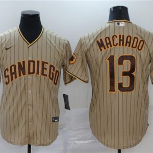 San Diego Padres Tan Brown #13 Manny Machado Stitched Jersey
