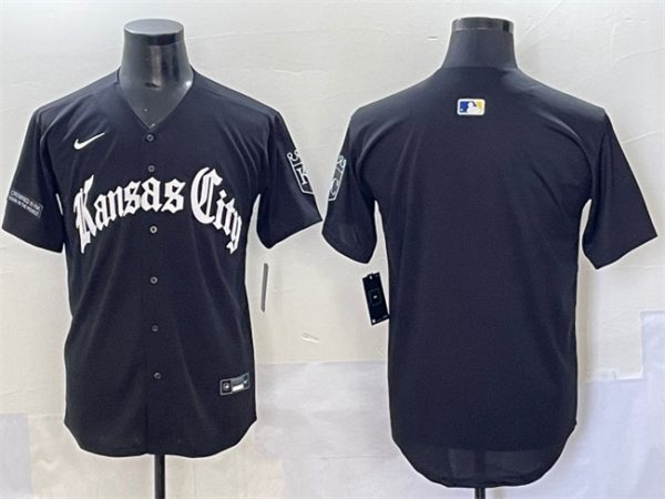 Kansas City Royals Blank Black 'Gothic Crown Edition' Vapor Premier Limited Stitched Jersey