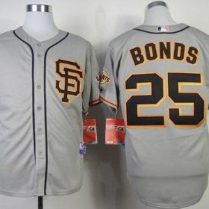Giants #25 Barry Bonds Grey Cool Base Road 2 Stitched Jersey