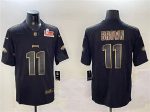 Philadelphia Eagles #11 A. J. Brown Black Gold 2025 Super Bowl LIX Patch Vapor Untouchable Limited Stitched Jersey
