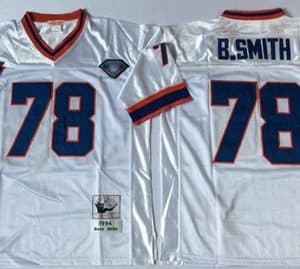 Mitchell And Ness Bills #78 Bruce Smith White Throwback Stitched Jersey
