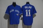 Toronto Blue Jays #11 Kevin Pillar Blue Team Logo Print Cool Base Stitched Jersey
