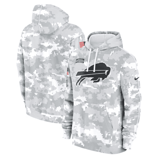 Buffalo Bills 2024 Arctic Camo Salute To Service Club Fleece Pullover Hoodie