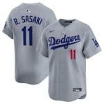 Los Angeles Dodgers #11 Roki Sasaki Gray 2025 Alternate Limited Stitched Jersey