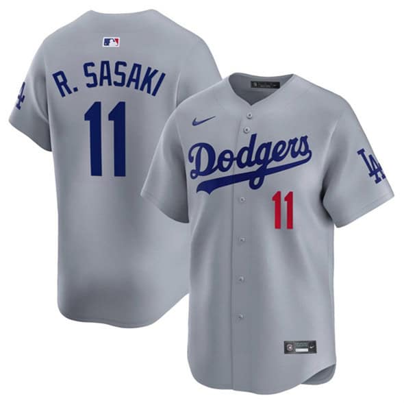 Los Angeles Dodgers #11 Roki Sasaki Gray 2025 Alternate Limited Stitched Jersey