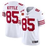 San Francisco 49ers 2022 #85 George Kittle White New Scarlet With 4-Star C Patch Vapor Untouchable Limited Stitched Football Jersey