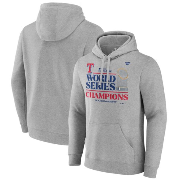 Texas Rangers Heather Gray 2023 World Series Champions Locker Room Pullover Hoodie
