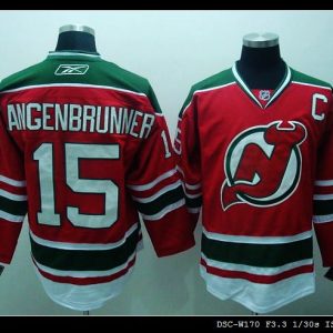 Devils #15 Jamie Langenbrunner Stitched Red And Green CCM Throwback Jersey