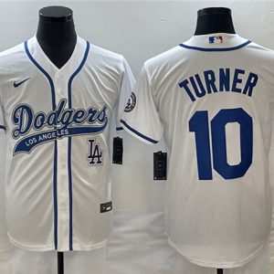 Los Angeles Dodgers #10 Justin Turner With Patch Cool Base Stitched Jersey