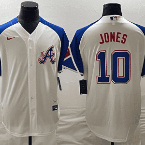 Atlanta Braves #10 Chipper Jones White 2023 City Connect Cool Base Stitched Jersey