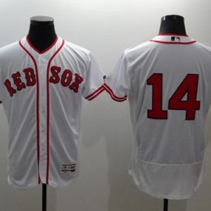 Red Sox #14 Jim Rice White Flexbase Authentic Collection Cooperstown Stitched Jersey
