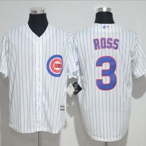 Cubs #3 David Ross White(Blue Strip) New Cool Base Stitched Jersey