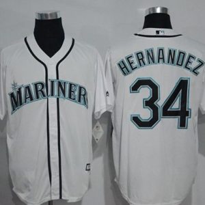 Mariners #34 Felix Hernandez White New Cool Base Stitched Jersey