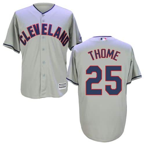Indians #25 Jim Thome Grey New Cool Base Stitched Jersey