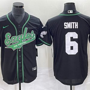 Philadelphia Eagles #6 DeVonta Smith Black Cool Base Stitched Jersey