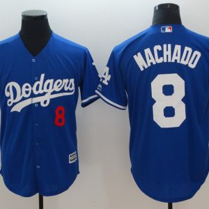 Los Angeles Dodgers #8 Manny Machado Royal Cool Base Stitched Jersey