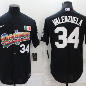 Los Angeles Dodgers #34 Toro Valenzuela Black Stitched Baseball Jersey