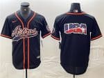Houston Astros Black Team Big Logo With Patch Cool Base Stitched Jersey