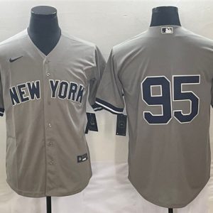 New York Yankees #95 Oswaldo Cabrera Gray Cool Base Stitched Jersey