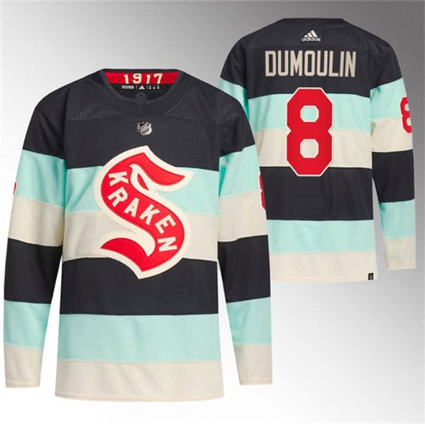 Seattle Kraken #8 Brian Dumoulin Deep Sea Blue 2024 Winter Classic Primegreen Stitched Jersey