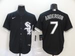 Chicago White Sox Blank #7 Tim Anderson Black Cool Base Stitched Jersey