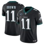 Philadelphia Eagles #11 A.J. Brown Black 2025 F.U.S.E. With 3-Star C Patch Vapor Untouchable Limited Throwback Stitched Jersey