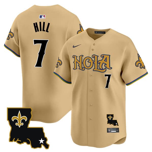 New Orleans Saints #7 Taysom Hill Gold Cool Base Stitched Jersey