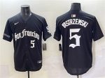 San Francisco Giants #5 Mike Yastrzemski Black 'Gothic Fog Edition' Vapor Premier Limited Stitched Jersey