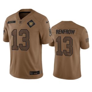 Las Vegas Raiders #13 Hunter Renfrow 2023 Brown Salute To Service Limited Stitched Jersey