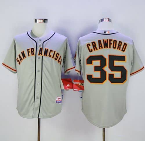 Giants #35 Brandon Crawford Grey Cool Base Road Stitched Jersey