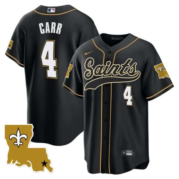 New Orleans Saints #4 Derek Carr Black 1987 Legacy Cool Base Stitched Jersey