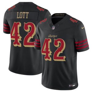 San Francisco 49ers #42 Ronnie Lott Black 2025 F.U.S.E. ¡°Rivalries¡± Vapor Limited Football Stitched Jersey