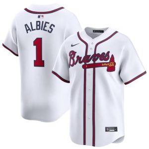Atlanta Braves #1 Ozzie Albies White 2024 Home Limited Stitched Jersey