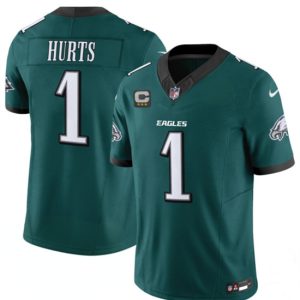 Philadelphia Eagles #1 Jalen Hurts Green 2024 New F.U.S.E. Vapor Untouchable Limited Stitched Jersey