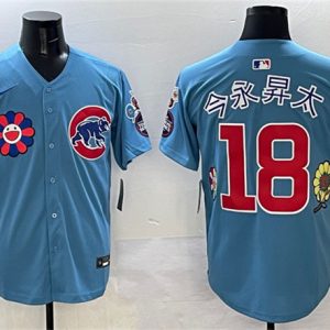 Chicago Cubs #18 ½ñÓÀ•NÌ« Blue 2025 Tokyo Series 2nd Alternate Limited Stitched Jersey