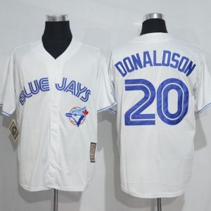 Blue Jays #20 Josh Donaldson White Cooperstown Throwback Stitched Jersey