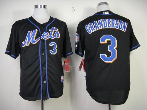 Mets #3 Curtis Granderson Black Cool Base Stitched Jersey
