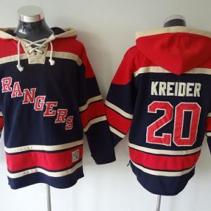 Rangers #20 Chris Kreider Blue Sawyer Hooded Sweatshirt Stitched Jersey
