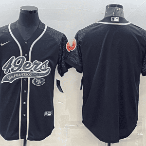 San Francisco 49ers Blank Black Reflective With Patch Cool Base Stitched Baseball Jersey