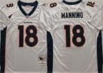Denver Broncos #18 Peyton Manning White Throwback Stitched Jersey