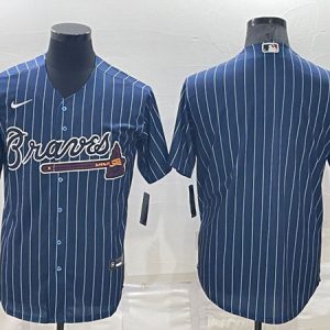 Atlanta Braves Blank Navy Cool Base Stitched Baseball Jersey