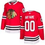 Custom Chicago Blackhawks Red Home Authentic Stitched NHL Jersey