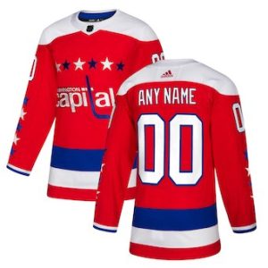 Washington Capitals Red Alternate Authentic Custom Jersey